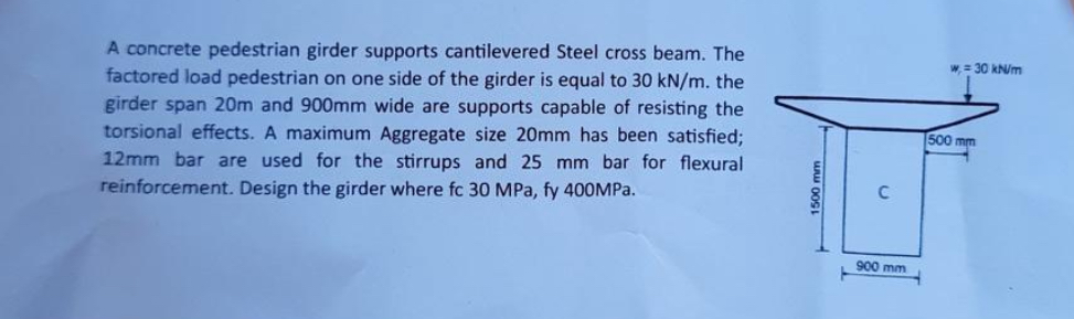 A concrete pedestrian girder supports