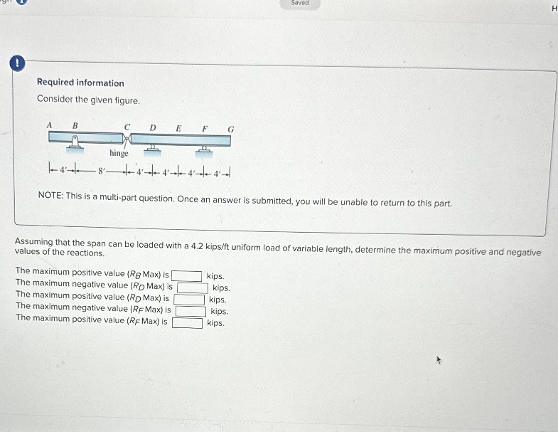 Saved Required information Consider the given