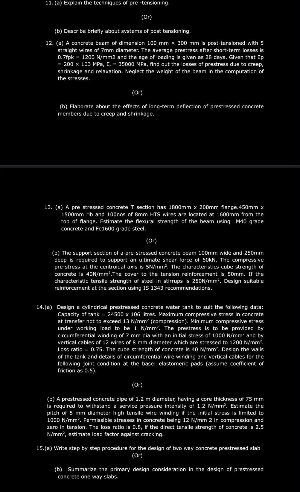 ( a ) Explain the techniques of pre - tensioning.