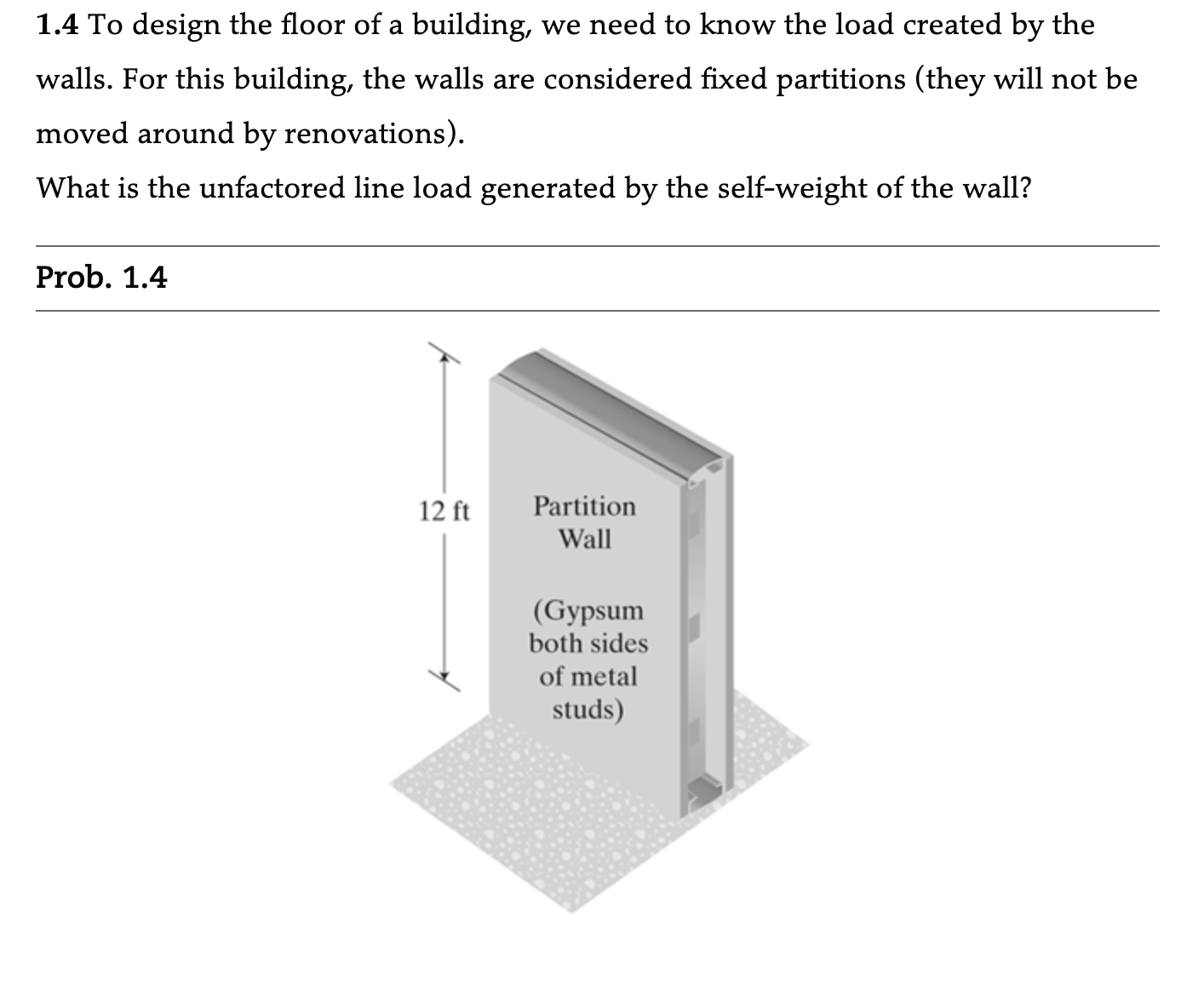 1 . 4 To design the floor of a building, we need