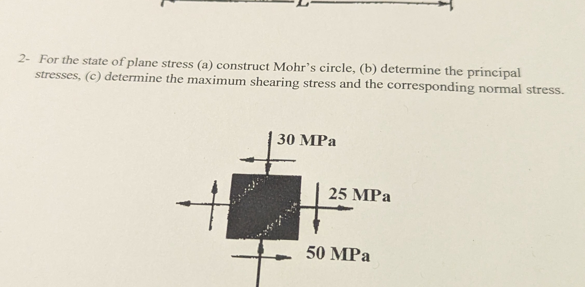 2 - For the state of plane stress ( a ) construct