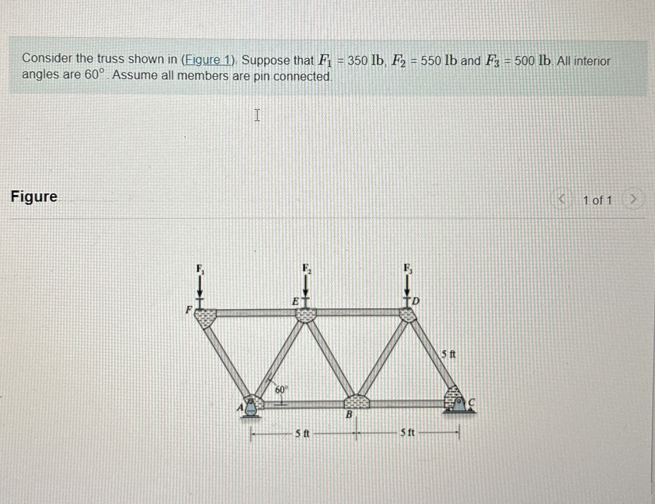 Consider the truss shown in ( Figure 1 ) Suppose