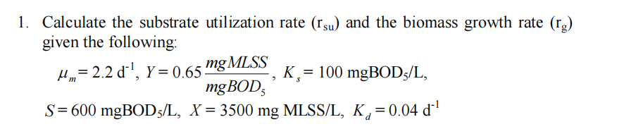 Calculate the substrate utilization rate ( r s u