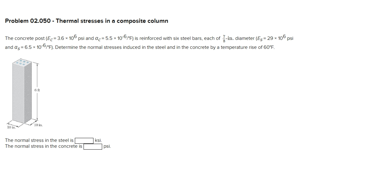 Problem 0 2 . 0 5 0 - Thermal stresses in a