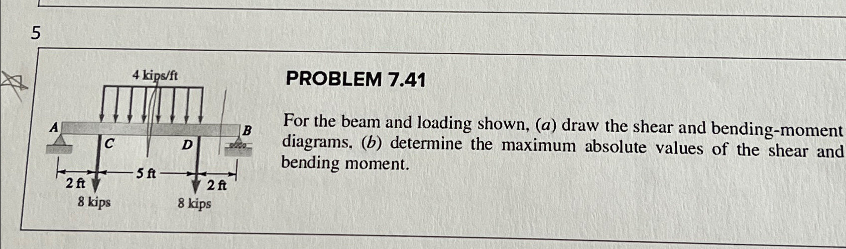 PROBLEM 7 . 4 1 For the beam and loading shown, (