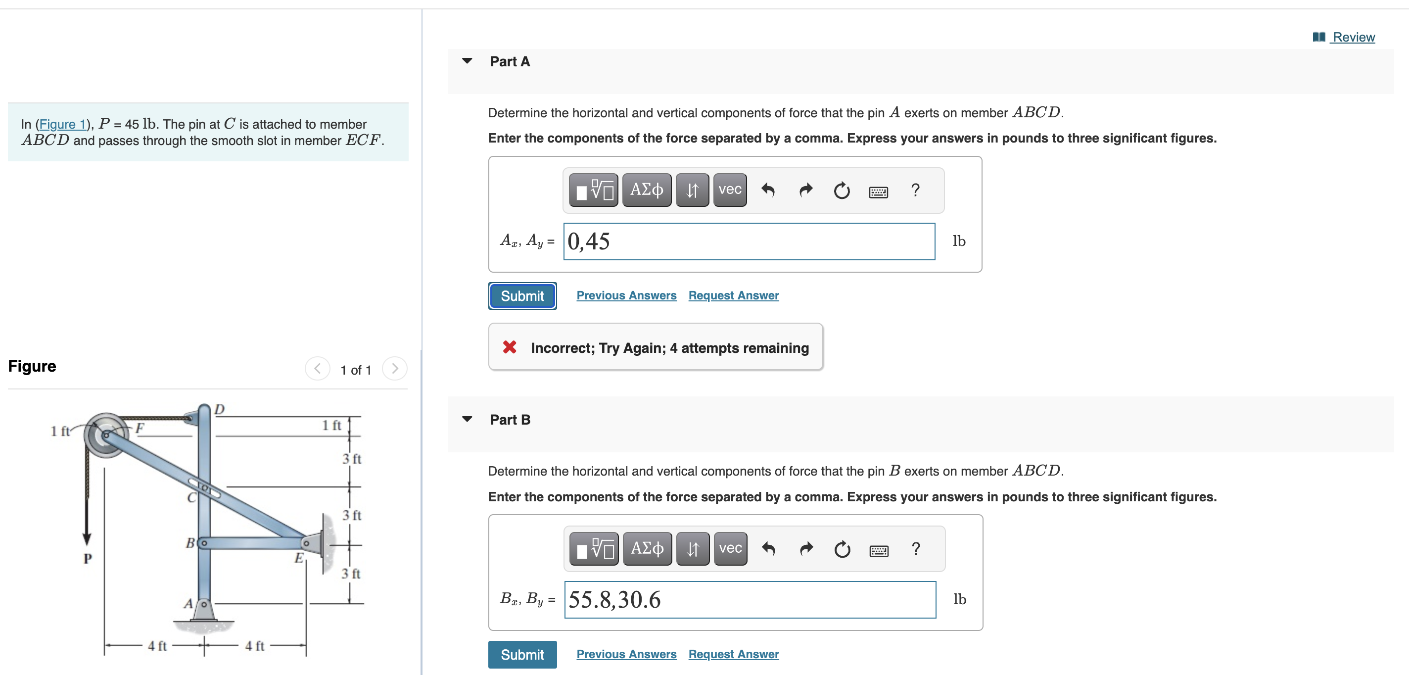 Part A Determine the horizontal and vertical