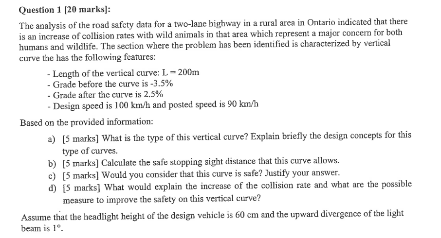 Question 1 [ 2 0 marks ] : The analysis of the
