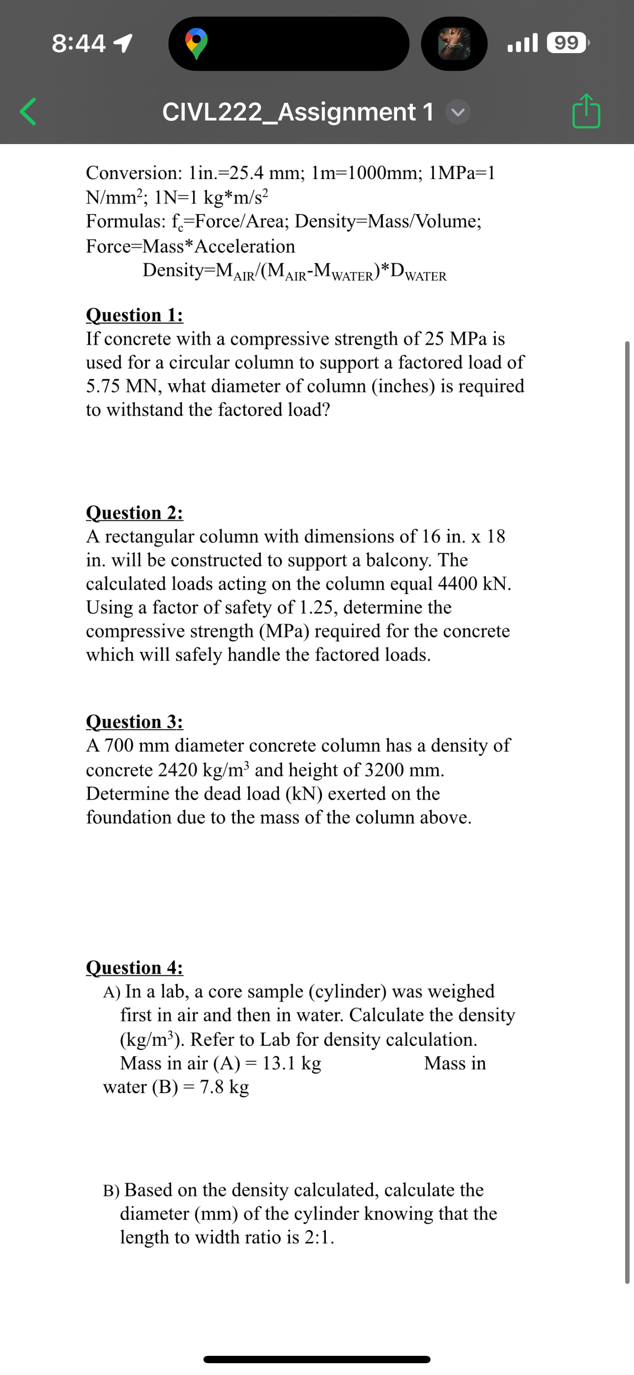 Conversion: 1 in . = 2 5 . 4 m m ; 1 m = 1 0 0 0