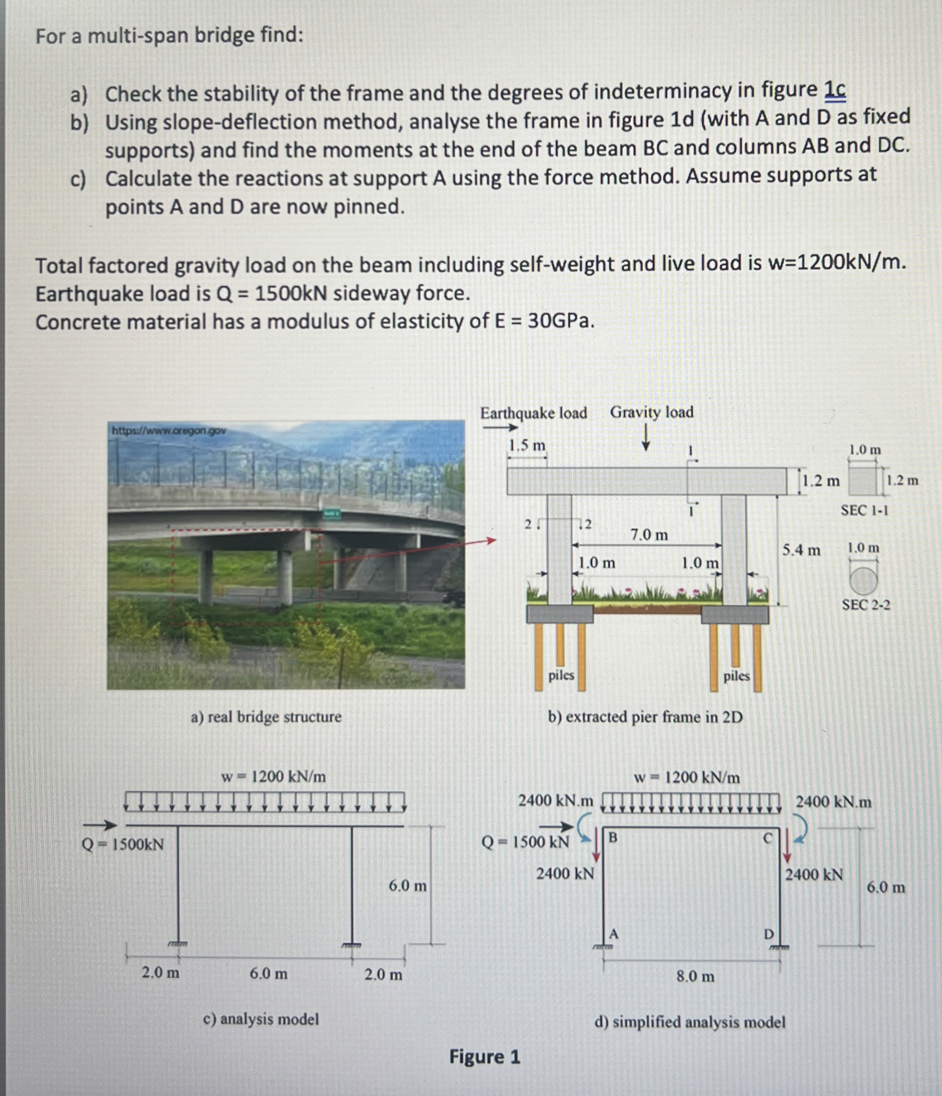 For a multi - span bridge find: a ) Check the