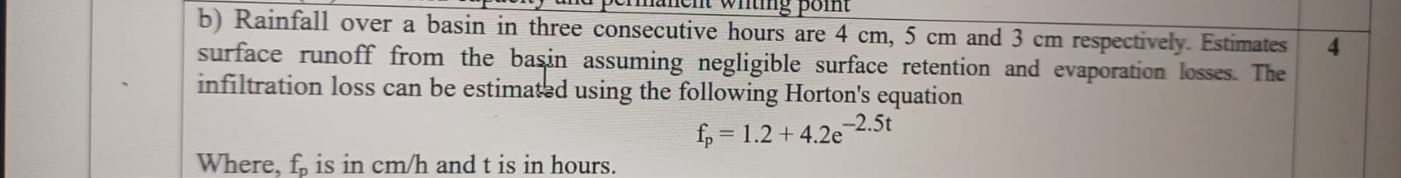 b ) Rainfall over a basin in three consecutive