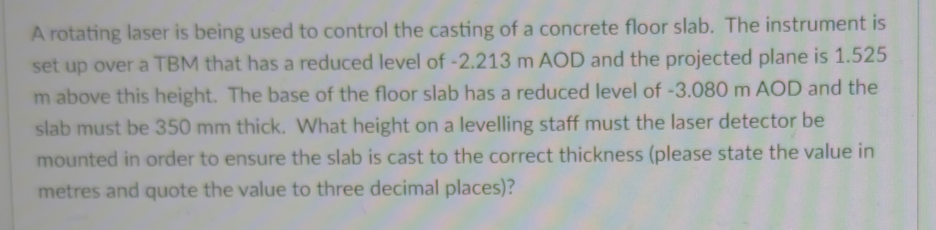 A rotating laser is being used to control the