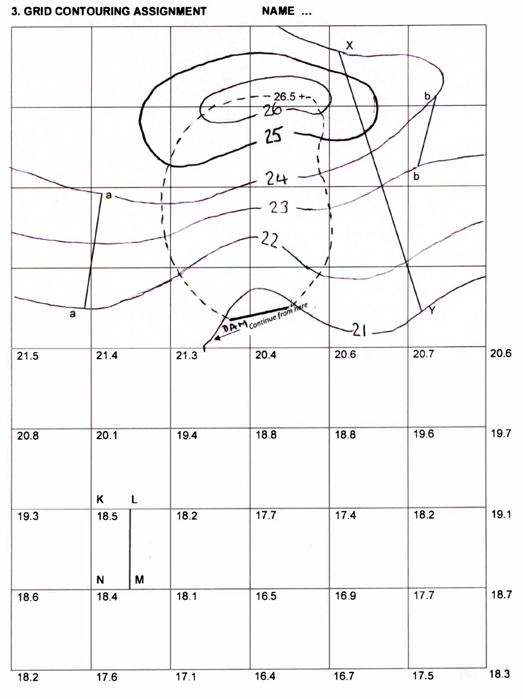 SURVEYING CONTOURING EXERCISE: Q 1 : In the