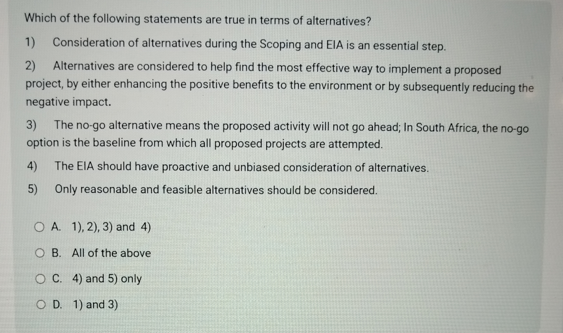 Which of the following statements are true in