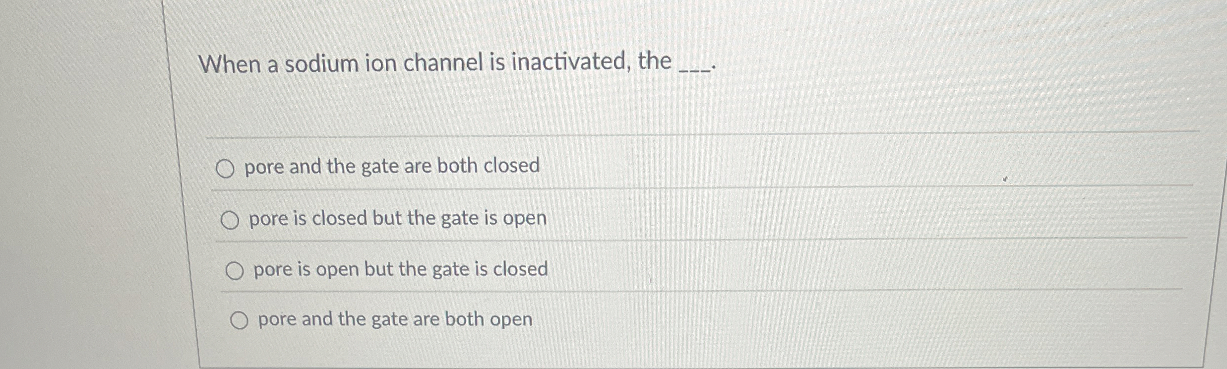 When a sodium ion channel is inactivated, the q ,