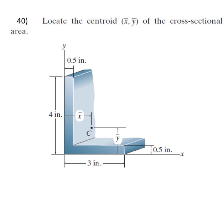 Locate the centroid ( x , b a r ( y ) ) of the