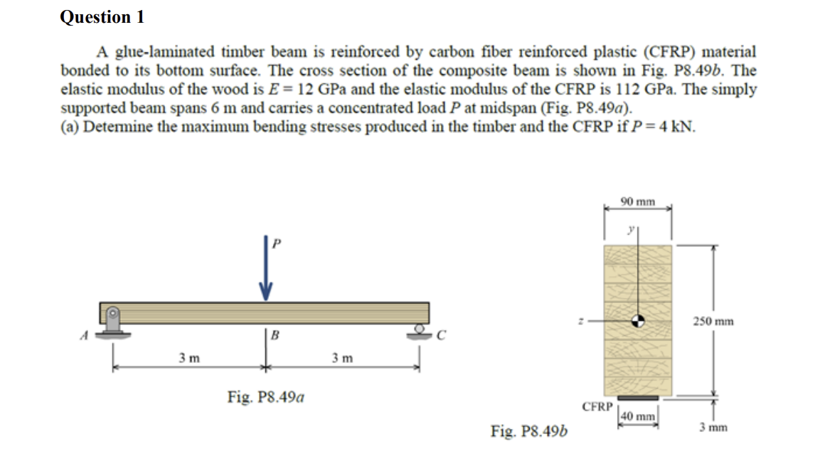 Question 1 A glue - laminated timber beam is