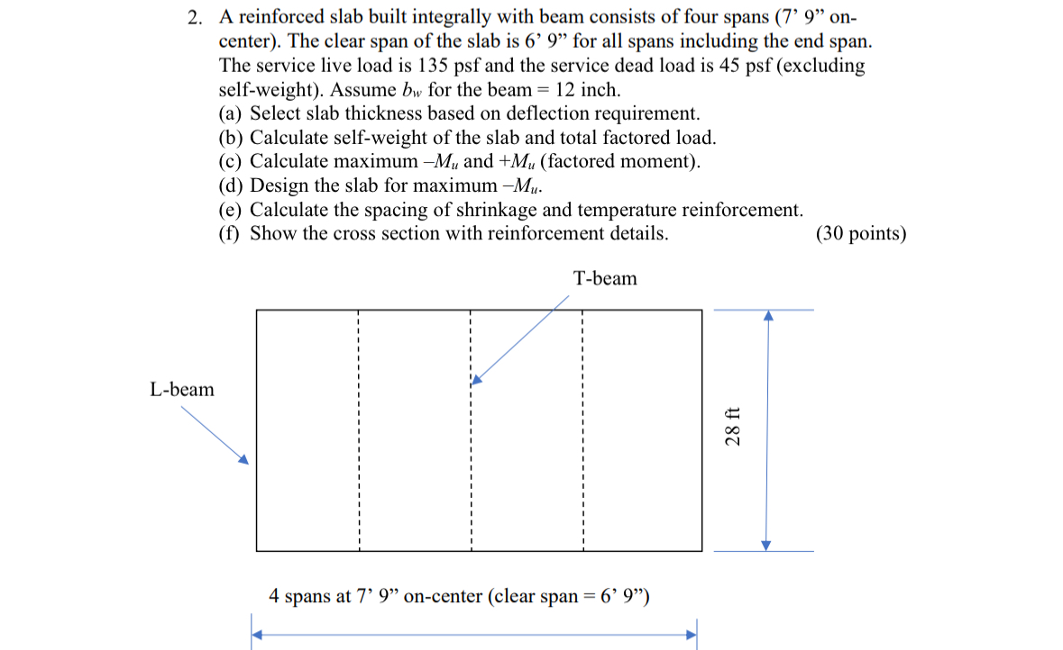 A reinforced slab built integrally with beam