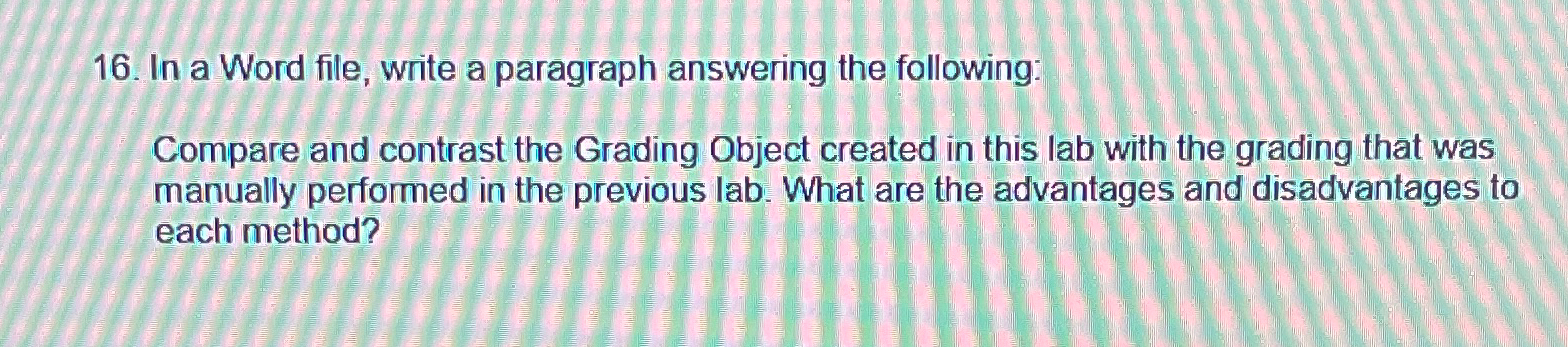 In a Word file, write a paragraph answering the