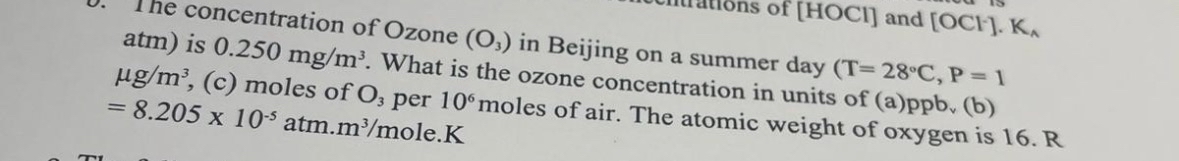 g m 3 , = 8 . 2 0 5 moles of O 3 per 1 0 6 moles
