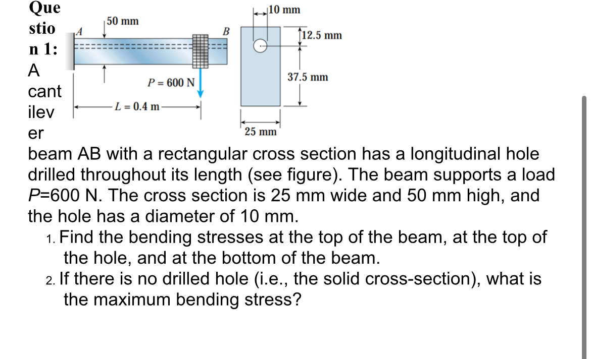 EI wo 1 1 m . beam A B with a rectangular cross