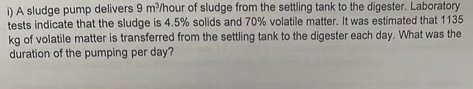 ii ) An aerated grit chamber for a wastewater