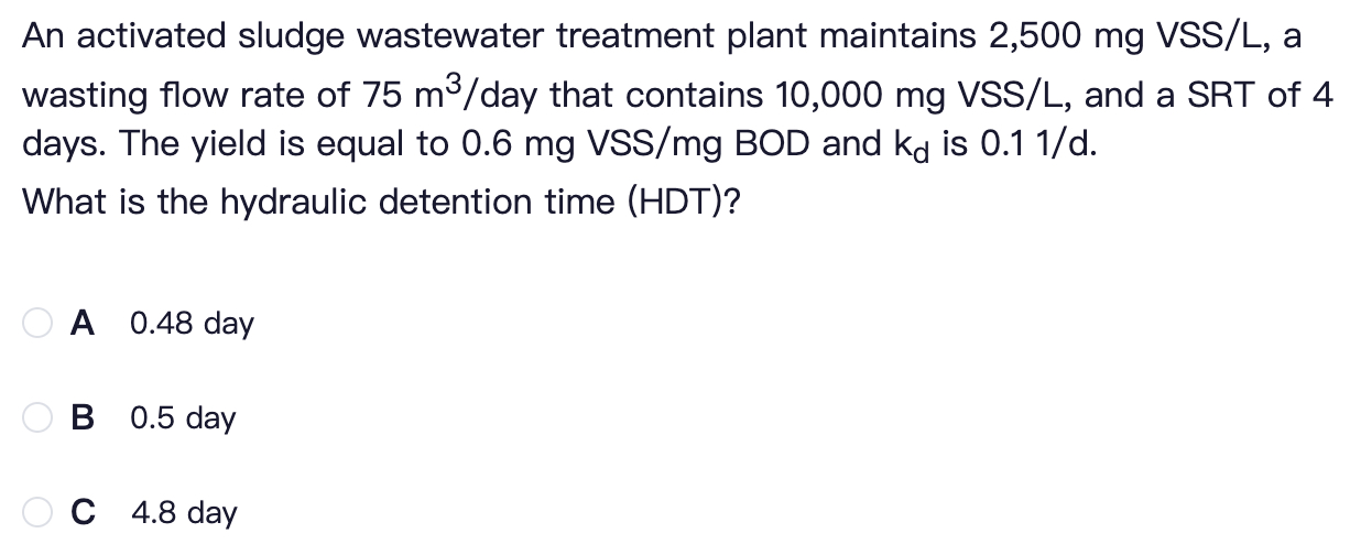 An activated sludge wastewater treatment plant