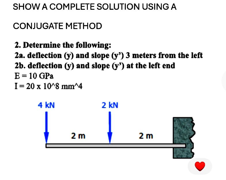 SHOW A COMPLETE SOLUTION USING A CONJUGATE METHOD