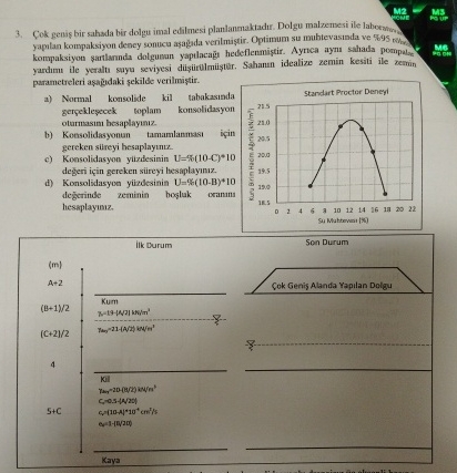 M Cok geni bir sahada bir dolgu imal edilmesi