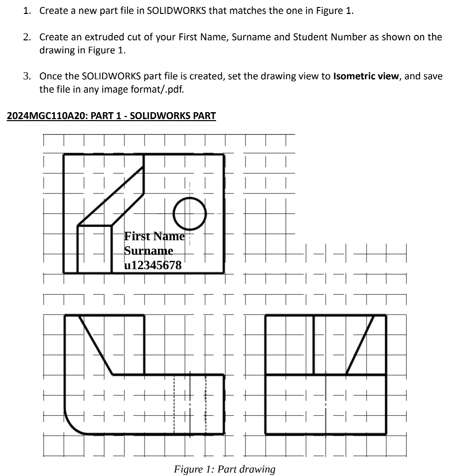 Create a new part file in SOLIDWORKS that matches