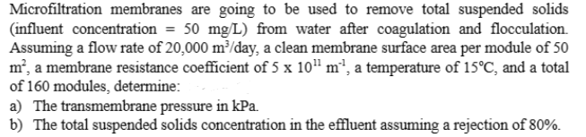 Microfiltration membranes are going to be used to
