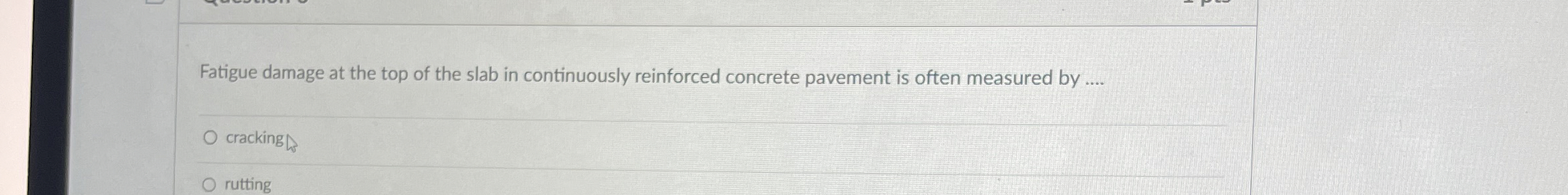 Fatigue damage at the top of the slab in