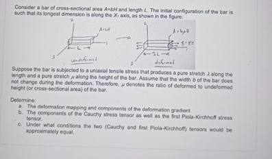 Consider a bar of cross-sectional area A=bH and