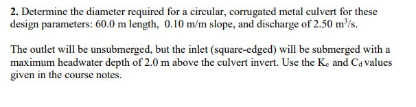 Determine the size of a circular, corrugated