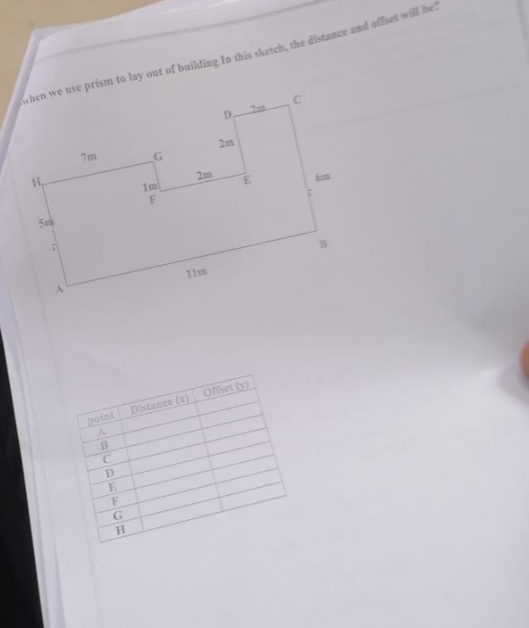 a use prism to lay out of building In this