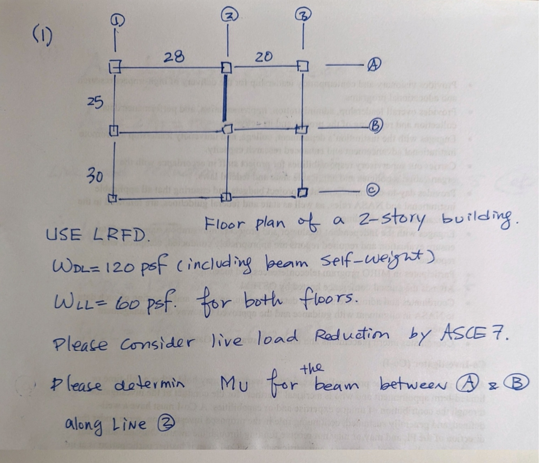 ( 1 ) USE LRFD . Floor plan of a 2 - story