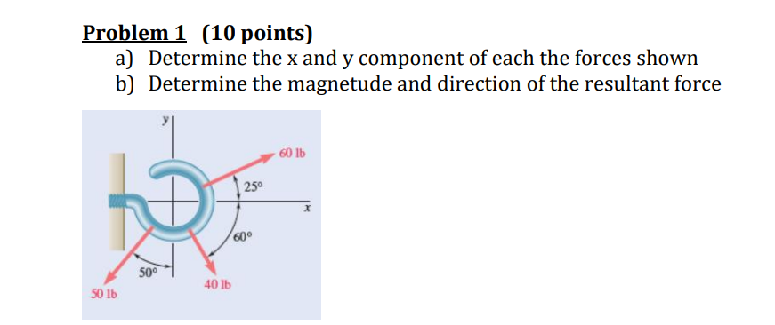 Problem 1 ( 1 0 points ) a ) Determine the x and