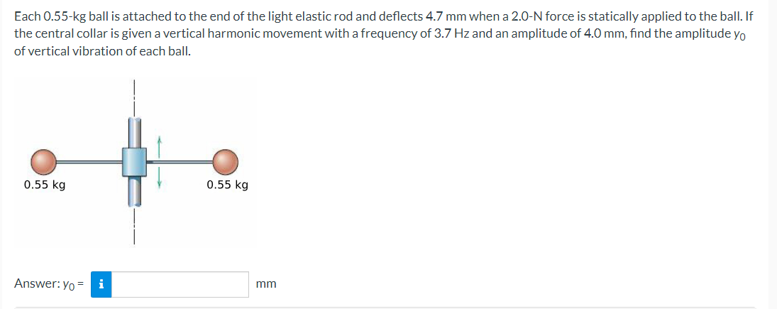 Each 0 . 5 5 - k g ball is attached to the end of