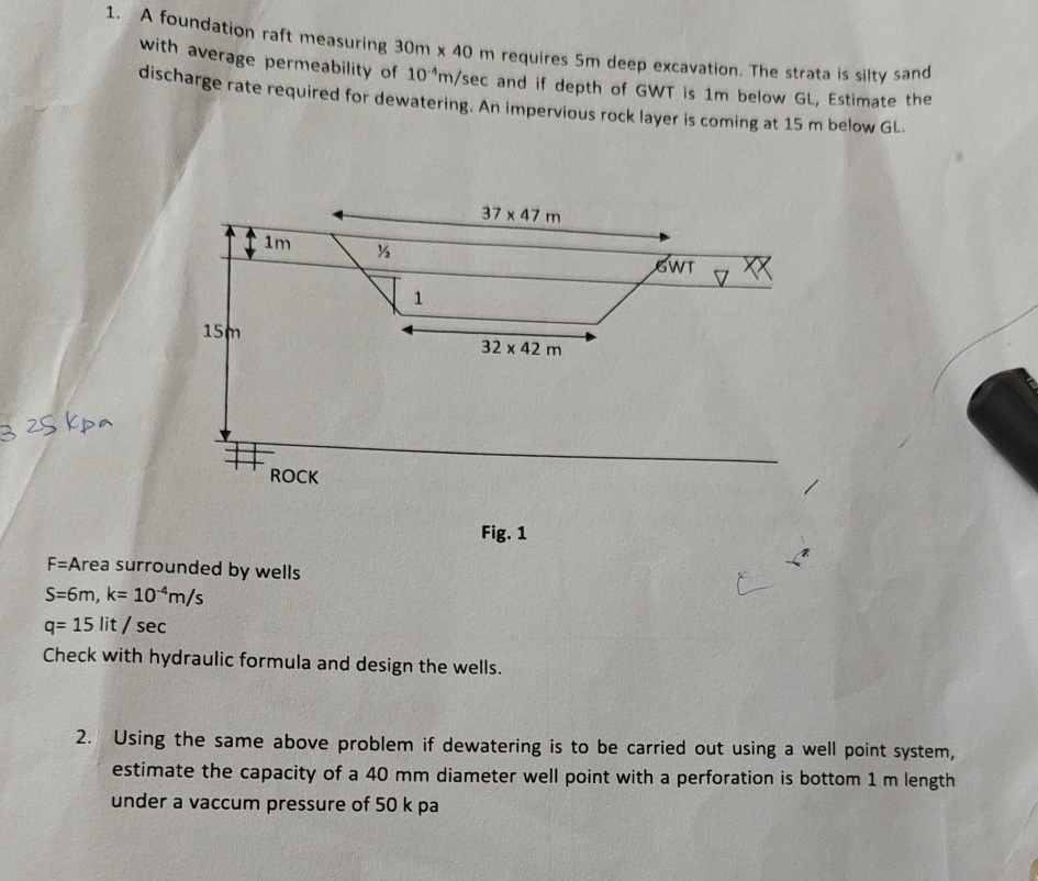 A foundation raft measuring 3 0 m 4 0 m requires