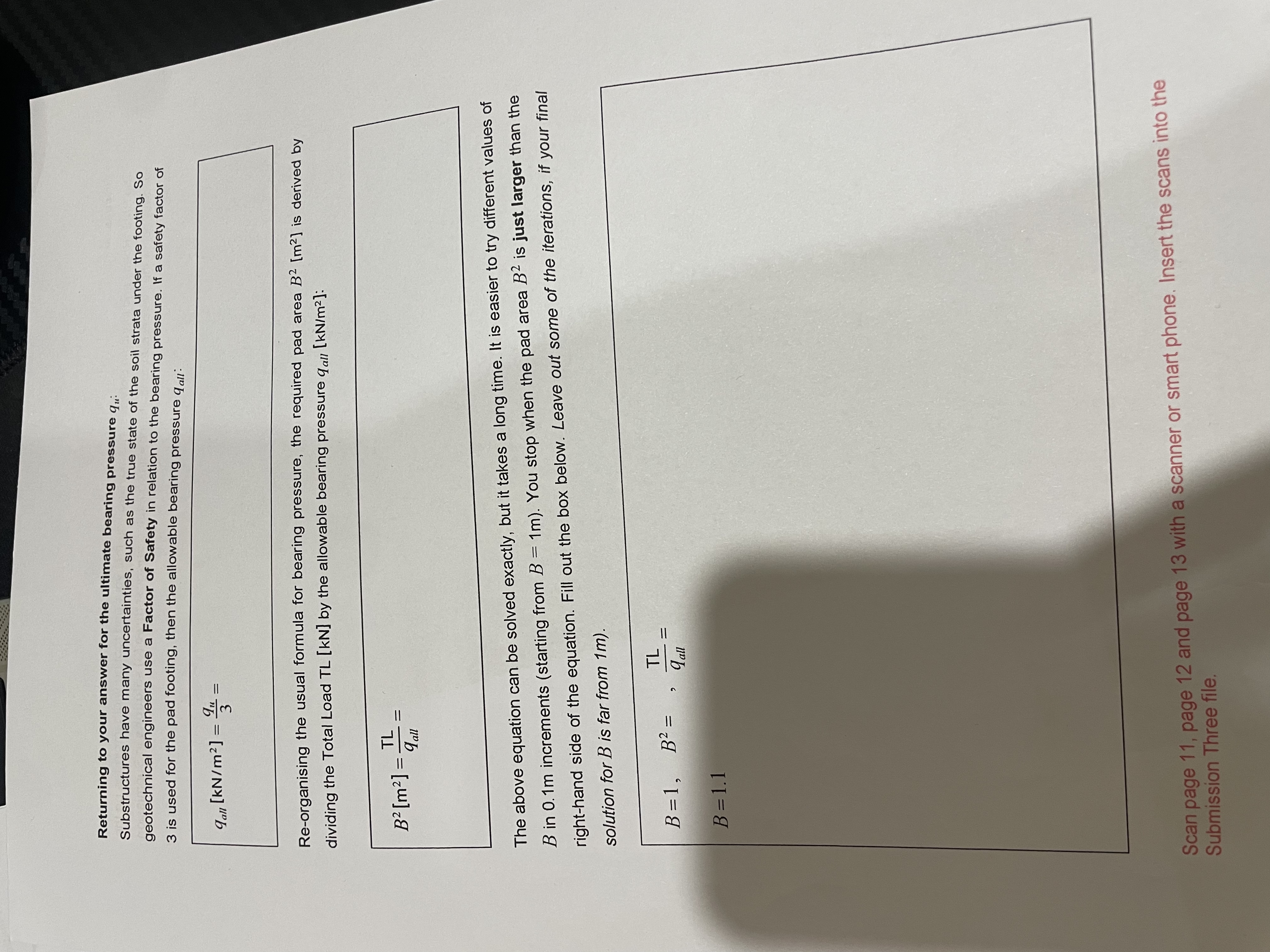 Returning to your answer for the ultimate bearing
