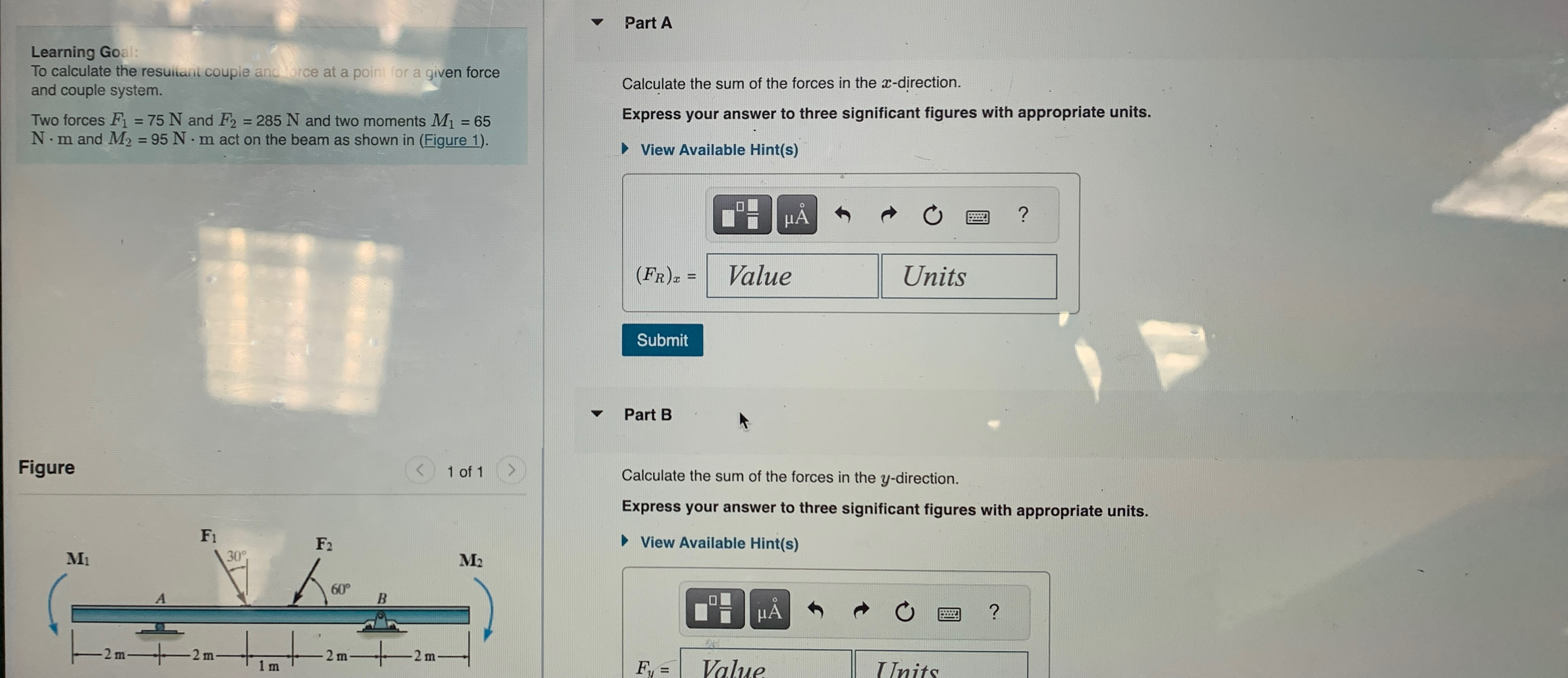 Part A Learning Goal: To calculate the resuitant