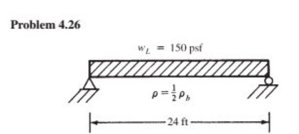 Problem 4 . 2 6 , design interior one - way slabs
