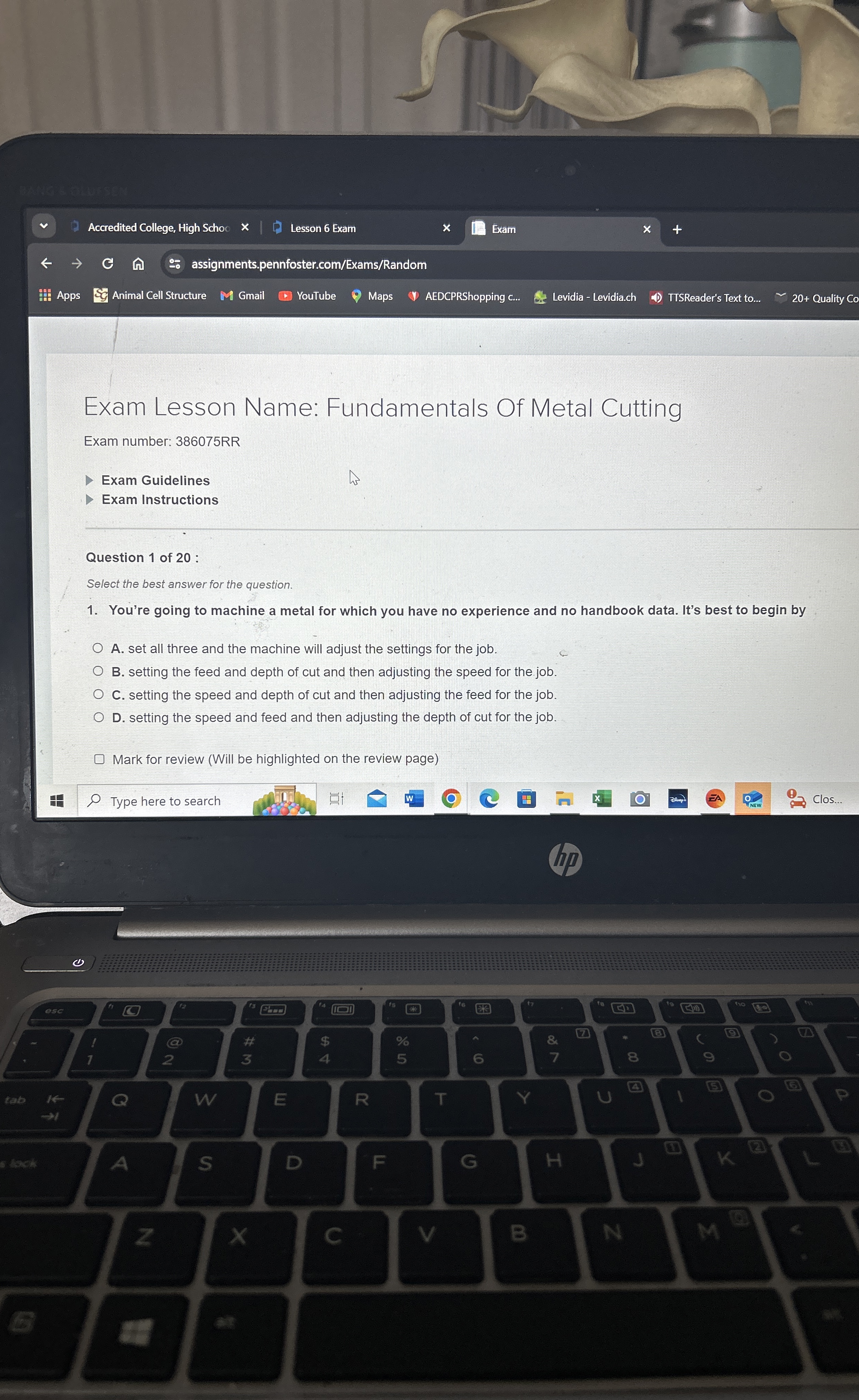 Accredited College, High Schoc Lesson 6 Exam Exam