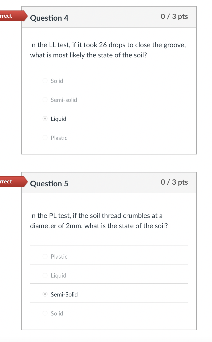 Question 4 In the LL test, if it took 2 6 drops