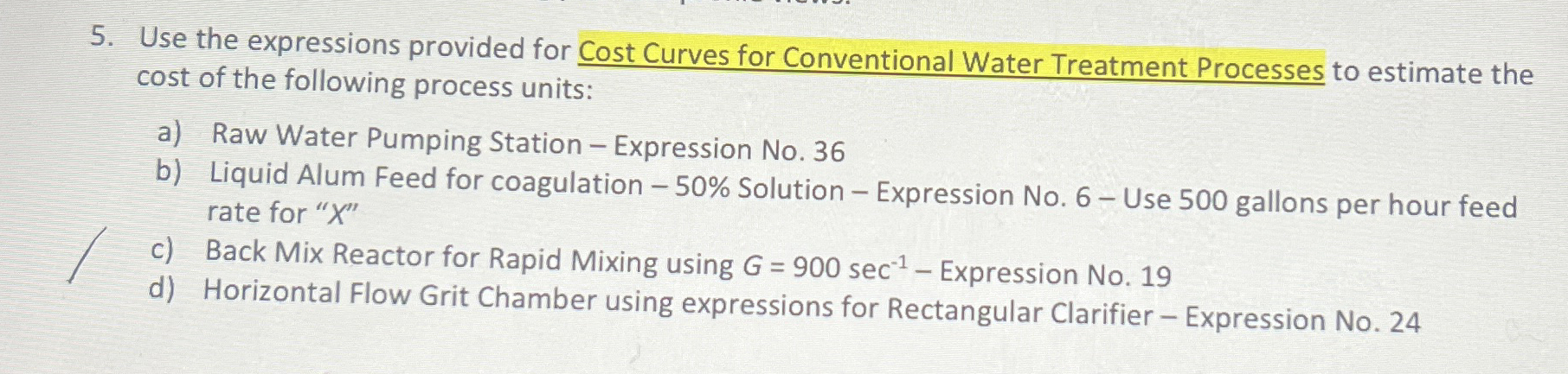 MDF = 4 5 mgd Use the expressions provided for