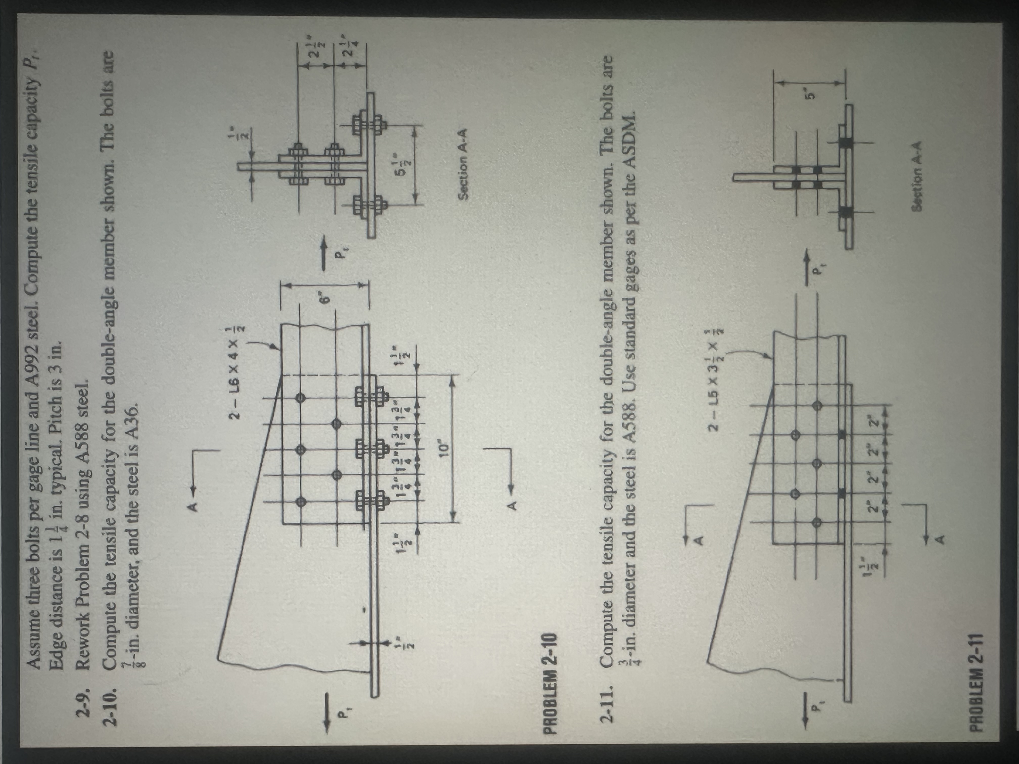 Assume three bolts per gage line and A 9 9 2