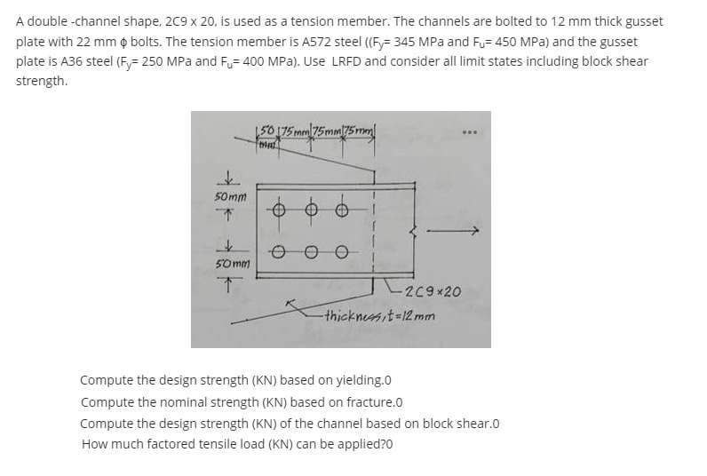 A double - channel shape, 2 C g 2 0 , is used as