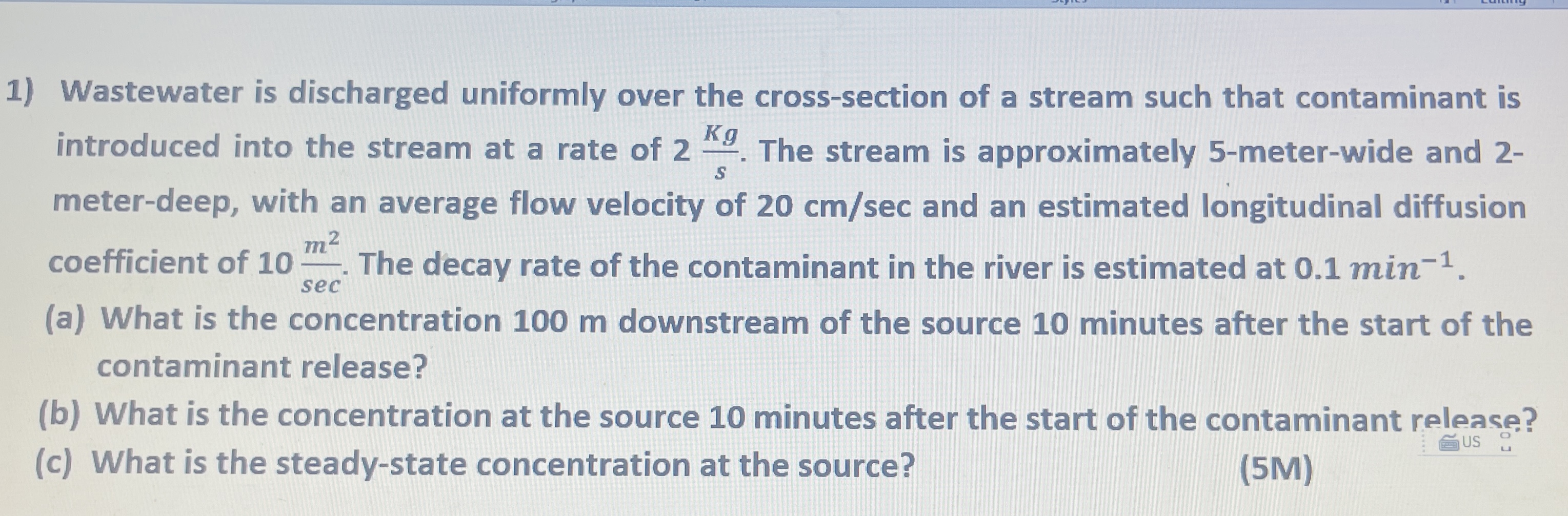 Wastewater is discharged uniformly over the cross