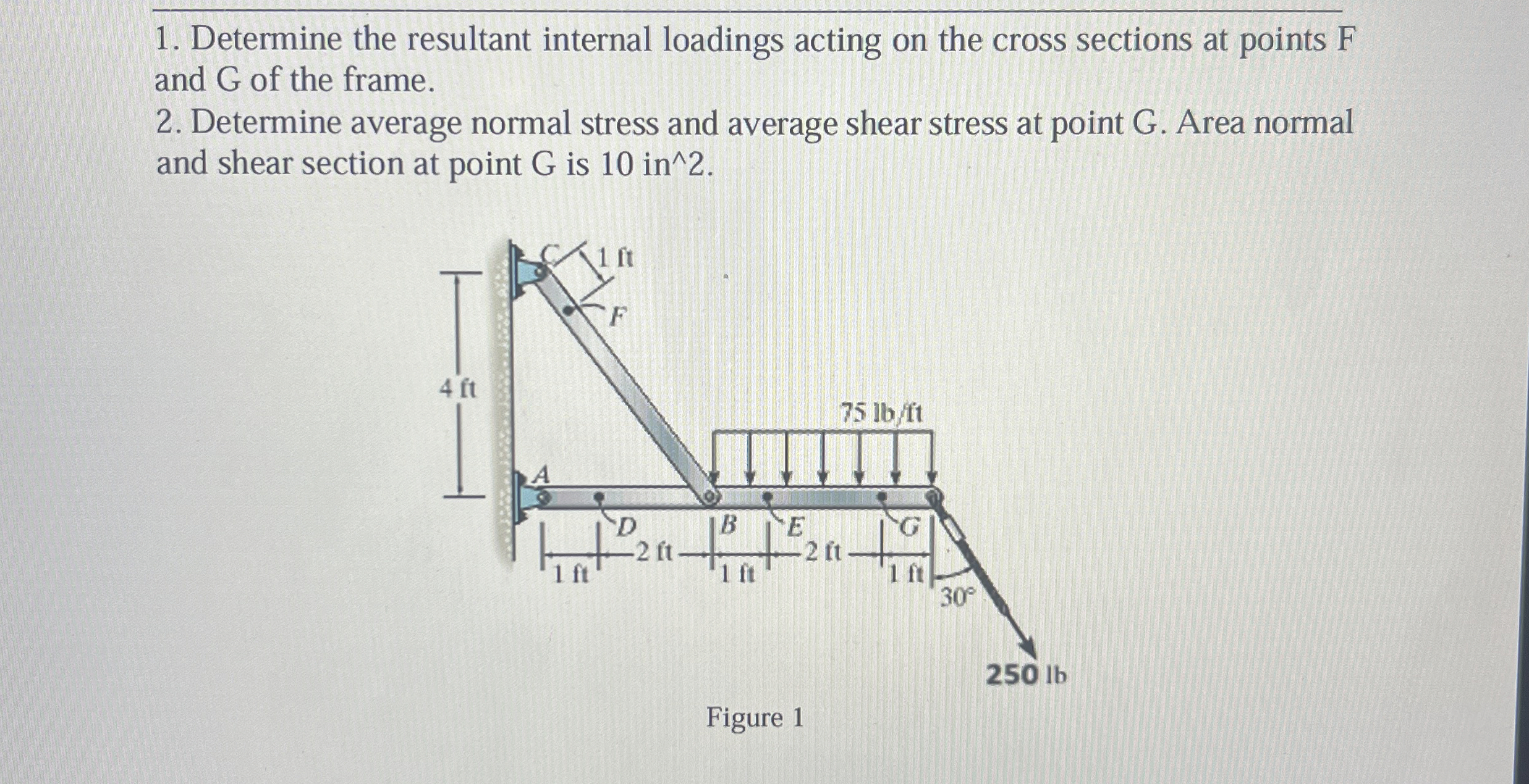 Determine the resultant internal loadings acting