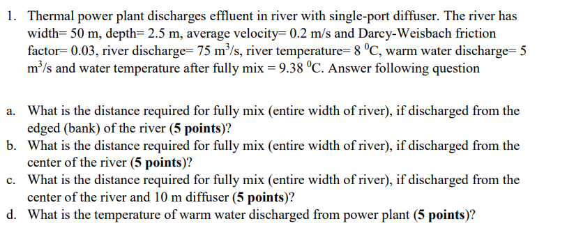 Thermal power plant discharges effluent in river