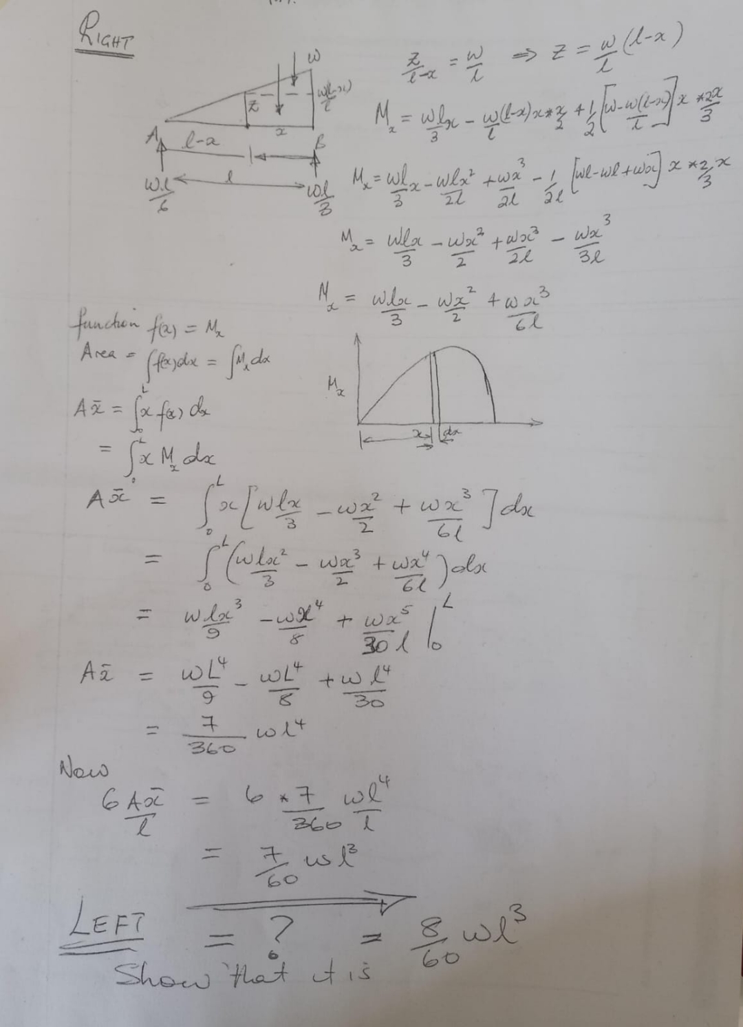 show that the left is ( 8 / 6 0 ) * wl ^ 3